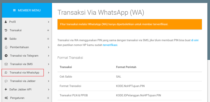 Panduan Transaksi Melalui WhatsApp (WA) di blanksreload